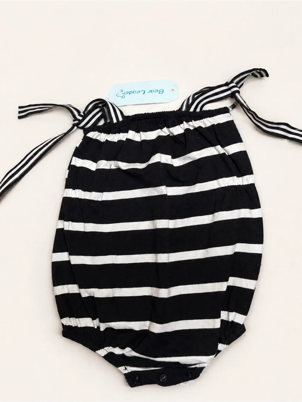 Black & White Striped Baby Romper